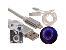 Kabllo USB për karikim të shpejtë për iPhone, me LED