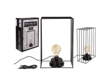 Dritë tavoline metalike, Drejtkëndësh, me 8 LED & kabull USB