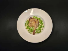 Rose me risotto dhe bizele