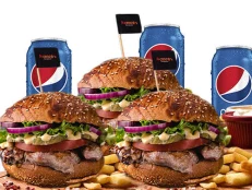 3 Beef Burger + 3 Patate + 3 Pepsi