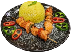 Pilaf me shishqebap pule