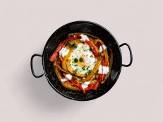 Turkish Open Pan Egg & Peppers Menemen