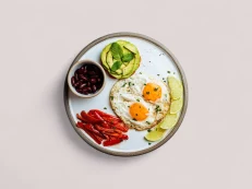 Avocado with Black Beans & Eggs