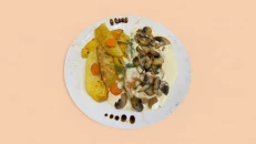 Eskallop Fileto Pule, Panë, Kërpudhë & Patate