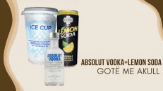 Absolut Vodka +Lemon Soda + Gotë me akull