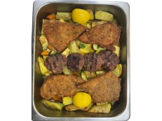 Tavë me Qofte Viçi + Kotoletë Pule & Patate Furre