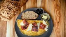 Mushroom Bacon Brie Omelette