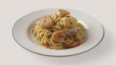 Spageti Aglio e Olio me Scampi
