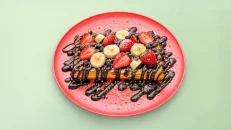 Waffle Nutella & Luleshtrydhe & Banane