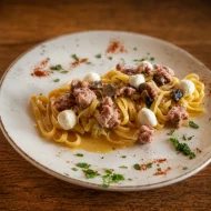 Funghi & Salsiccia (Spaghetti)