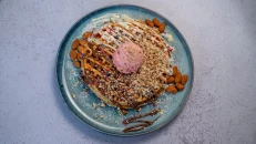 Waffle Banana Almonds