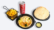 Combo Tas me hummus + Pije + Patate te skuqura
