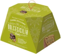 Panettone "VERDE SICILIANO" farcito e ricoperto al Pistacchio 80