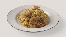 Spageti Aglio e Olio me Scampi