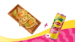 Foodini Tacos shrimps + Lipton Ice Tea Mjedër