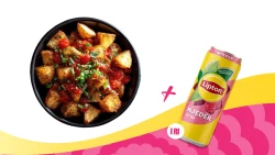 Foodini Patatas Bravas + Lipton Ice Tea Mjedër