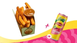 Foodini Churros me Krem Biskote + Lipton Ice Tea Mjedër