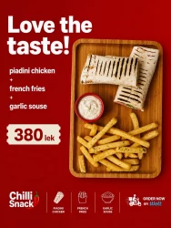 Piadini Chicken + French Fries + Sauces